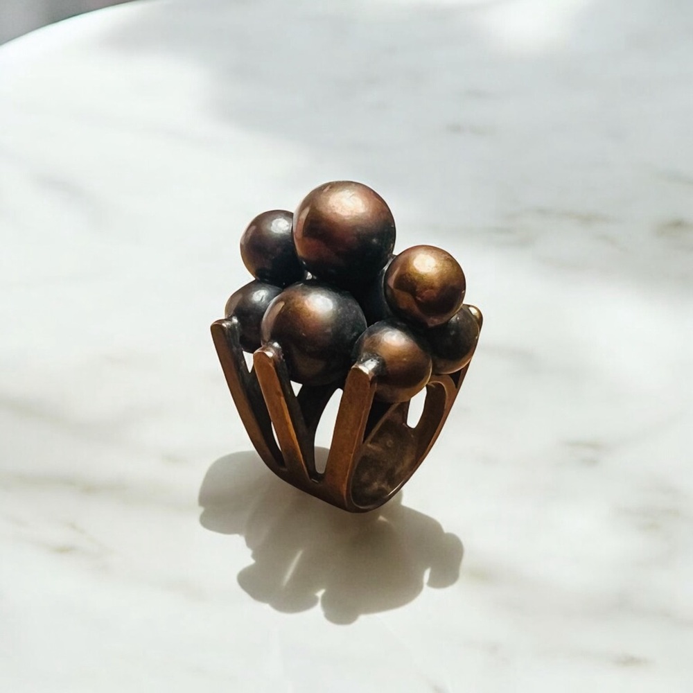 Kelly Wearstler brass, Sculptural, Stacked Ball Ring, RARE FIND